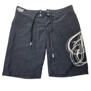 Fox Board Shorts Black White Swim Trunks, Size 3
